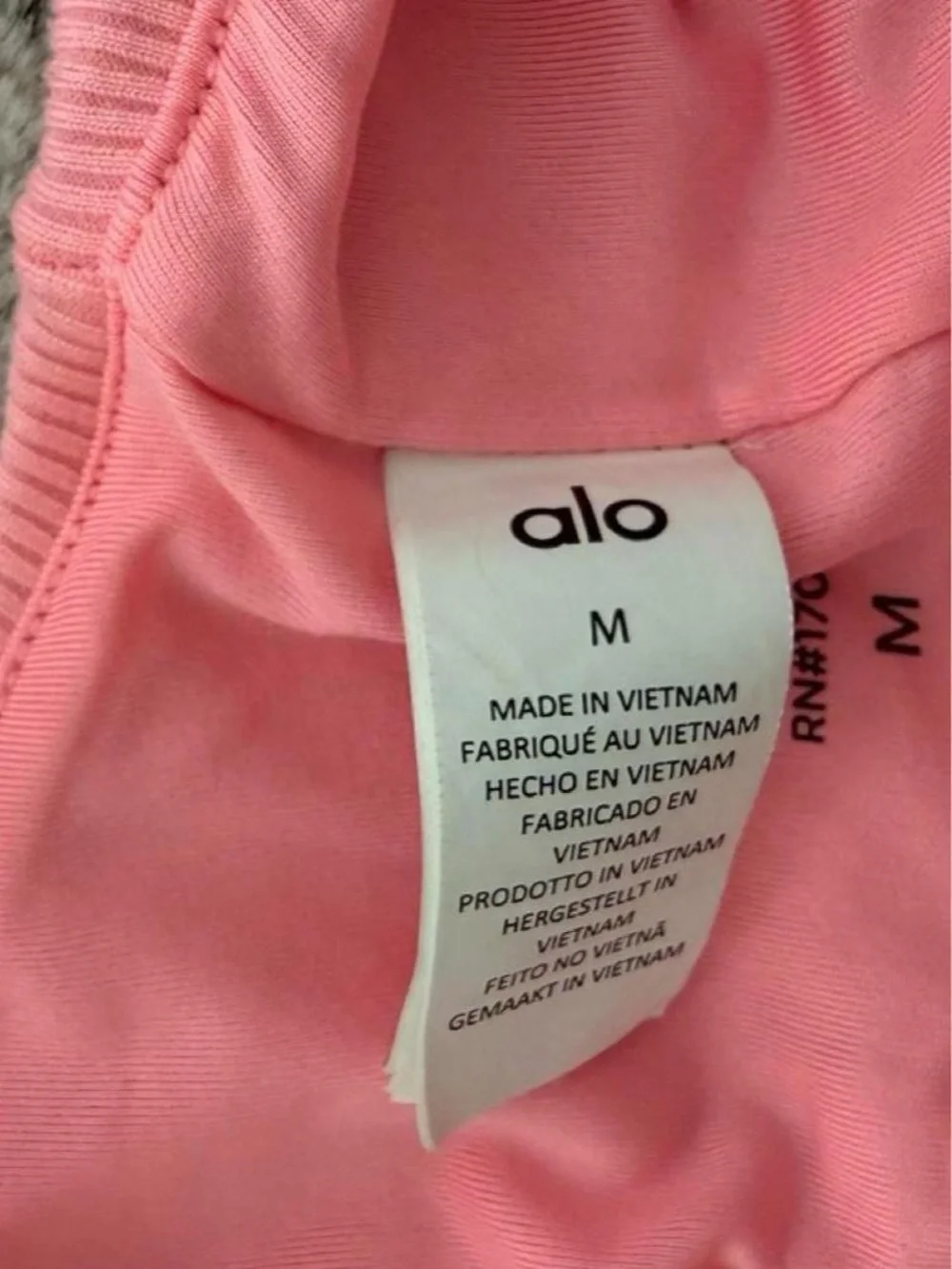 ALO Yoga Neon Bubblegum Pink Slit Bra, Size Medium